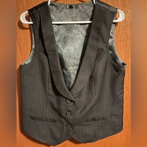 Old Navy Charcoal Pinstripe Vest Lg
